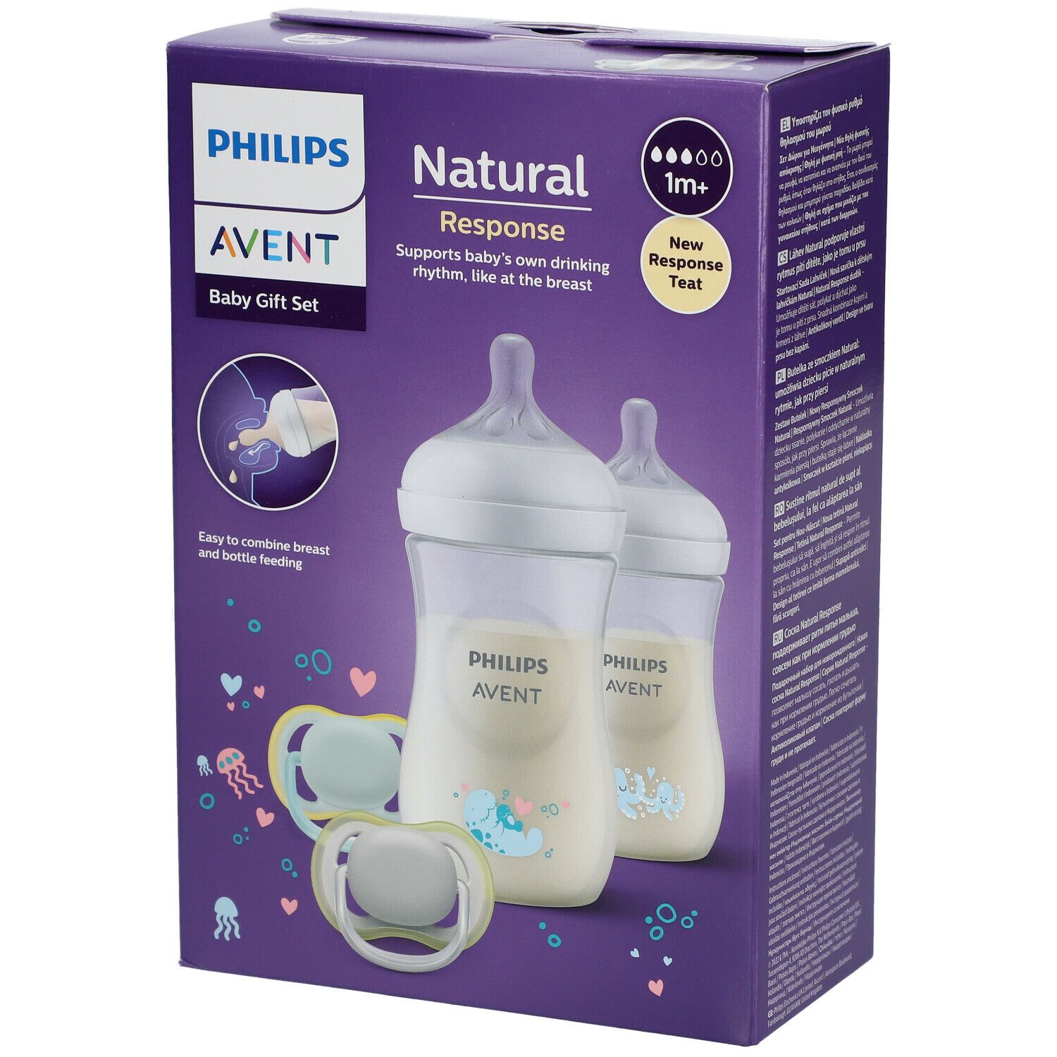 PHILIPS Avent Natural Response Geschenkset 2 Flaschen und 2 Sauger SCD837/11