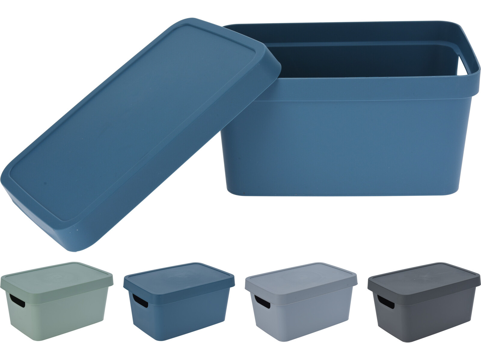 CAIXA PARA ARRUMAÇÃO COM TAMPA 24.5X16.5X12CM CORES SORTIDAS