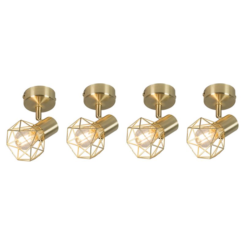 Set van 4 art deco spot messing draai- en kantelbaar - Mosh