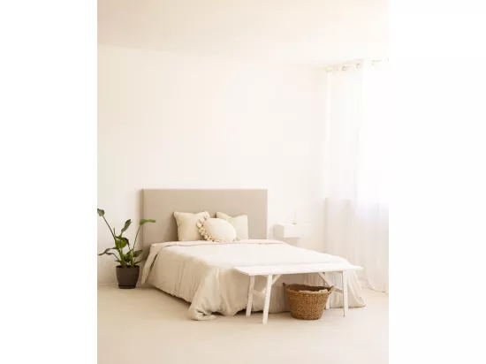 Tête de lit en coton gris 180x80cm - OLIVIA - DECOWOOD