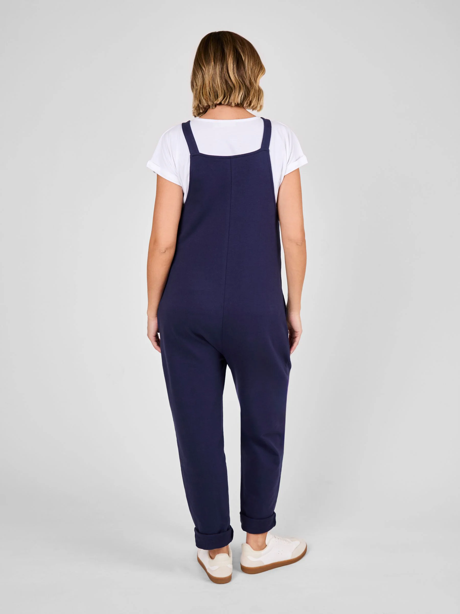 Marineblauw - JoJo Maman Bébé - Jersey zwangerschaps-tuinbroek