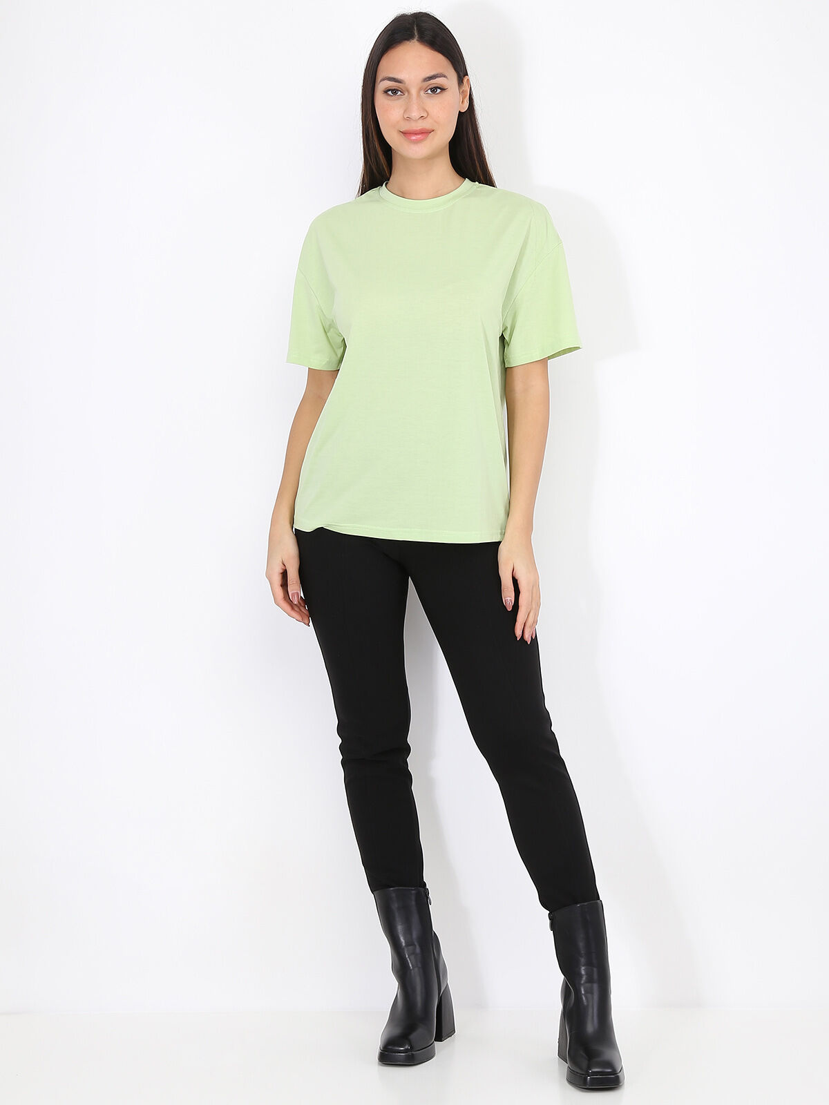 T-shirt en coton- Vert clair