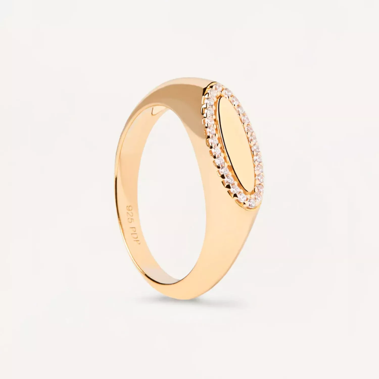 PDPAOLA Lace Stamp Ring 18 kt. Forgyldt Sølv AN01-629
