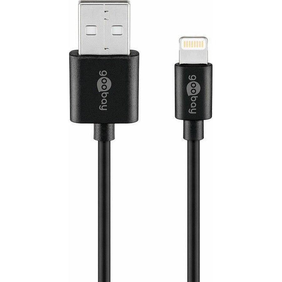 (2.4A) Dual USB Charger Netzteil Ladegerät   (1m) USB auf Lightning Ladekabel (44995) - Schwarz