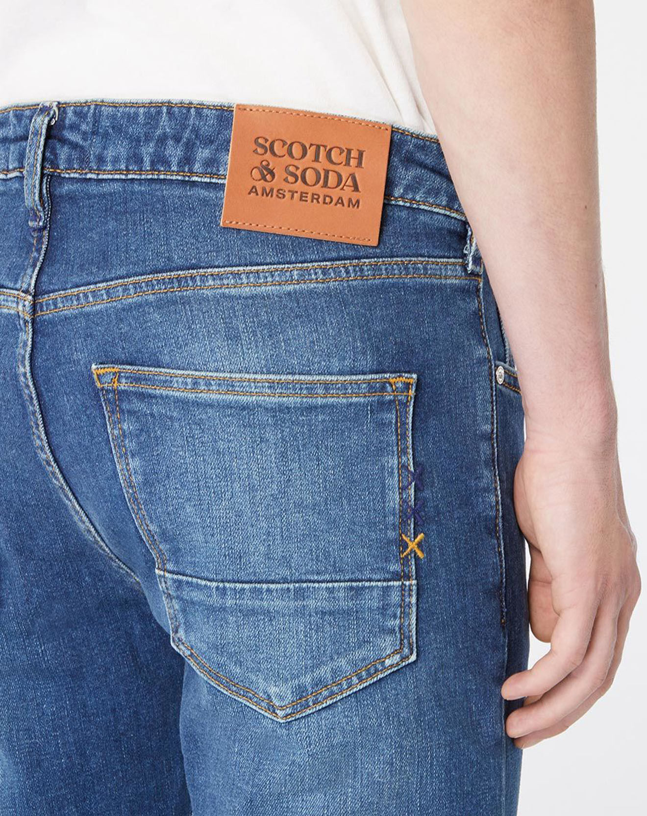 Scotch & Soda Jean Skinny Fit en Coton Bio mélangé bleu