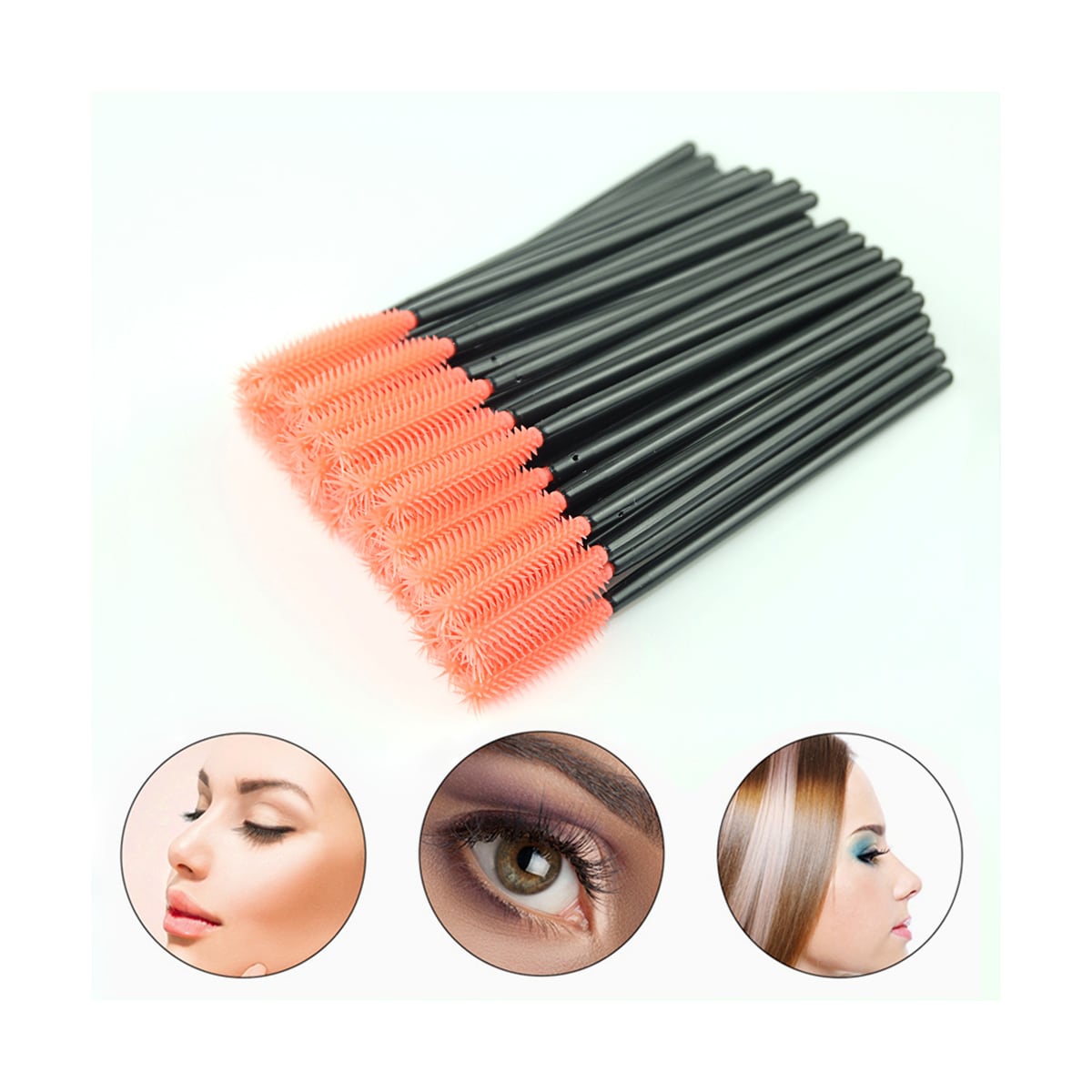 Silikon øyenvippebørster mascara wands 4-pakning
