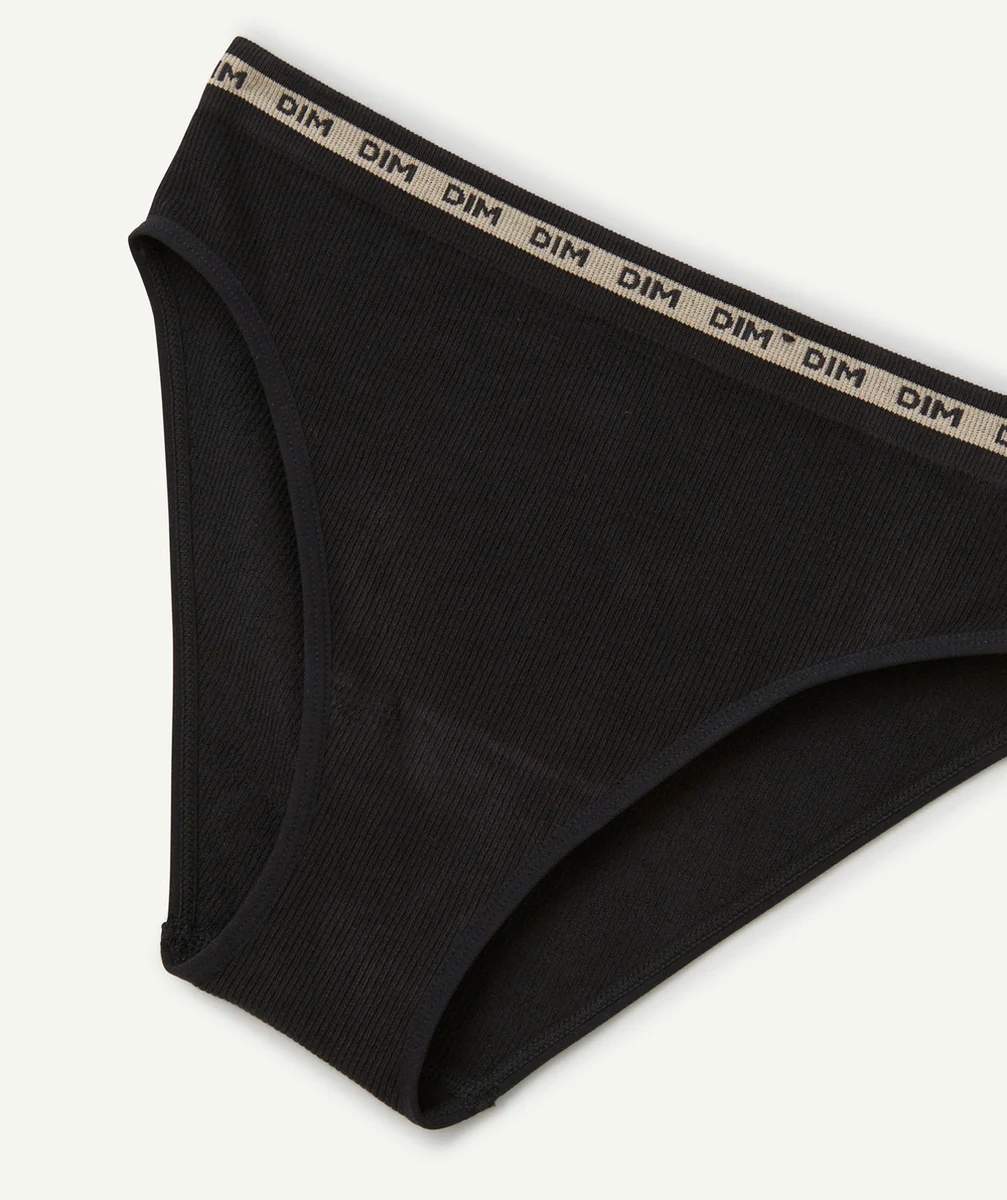 DIMculotte côtelée fille noire avec élastique