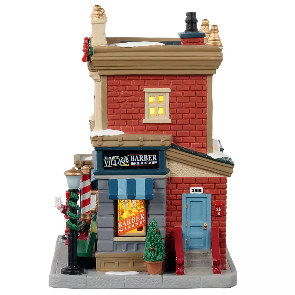 Village de Noël Lemax à piles lumineux Barbier de East village