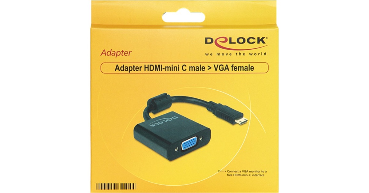 DeLOCKMini HDMI-C (male) > VGA (female) adapter  (Zwart, 0,24 meter)