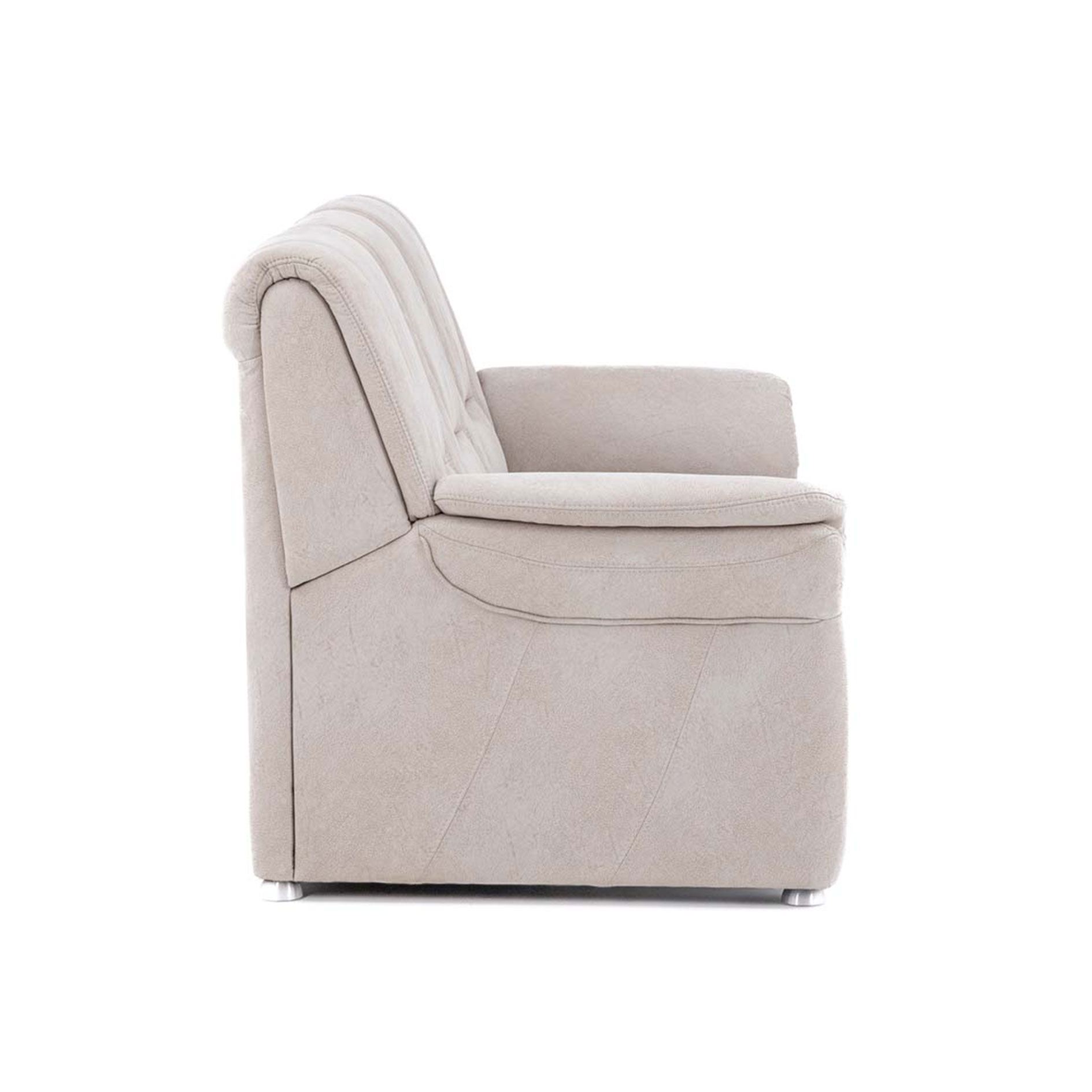 polsterpower 2-Sitzer Sofa - Saddle silber - Federkern