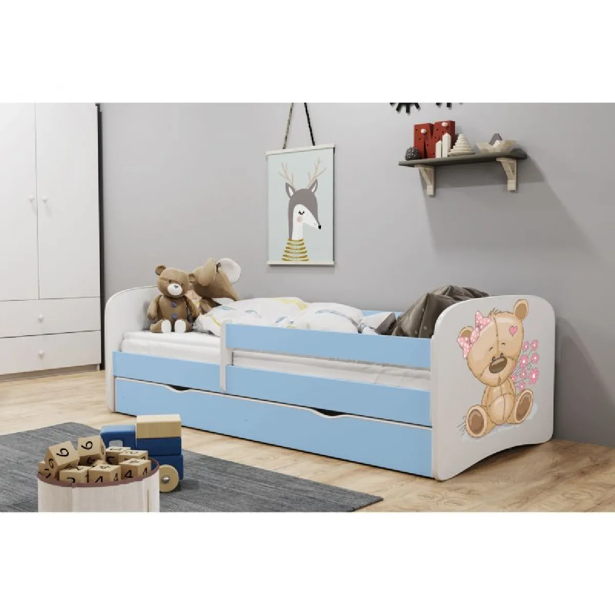 Babydreams - Nounours Bleu Fleurs 140x70