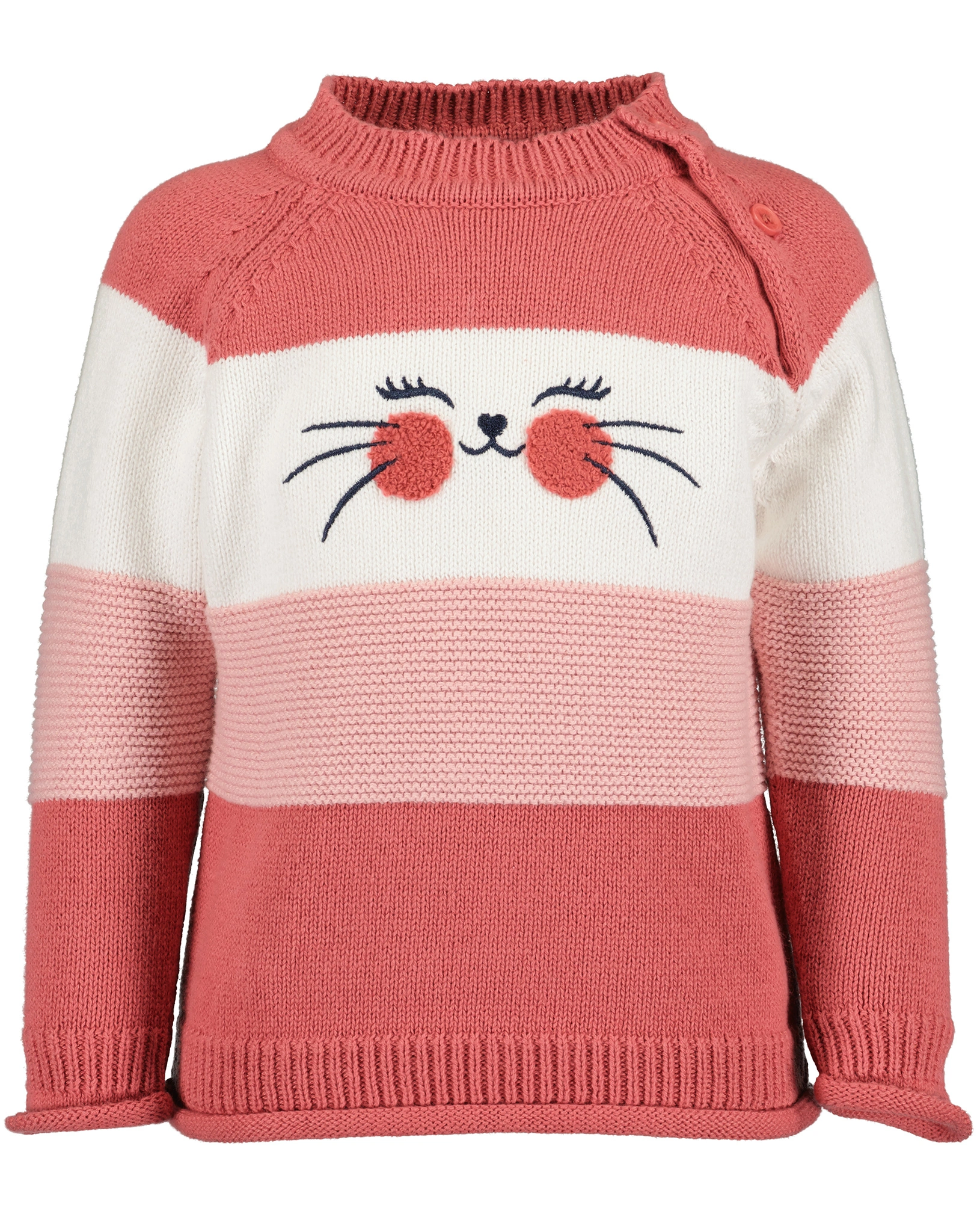 Strickpullover CAT SMILE gestreift in magenta