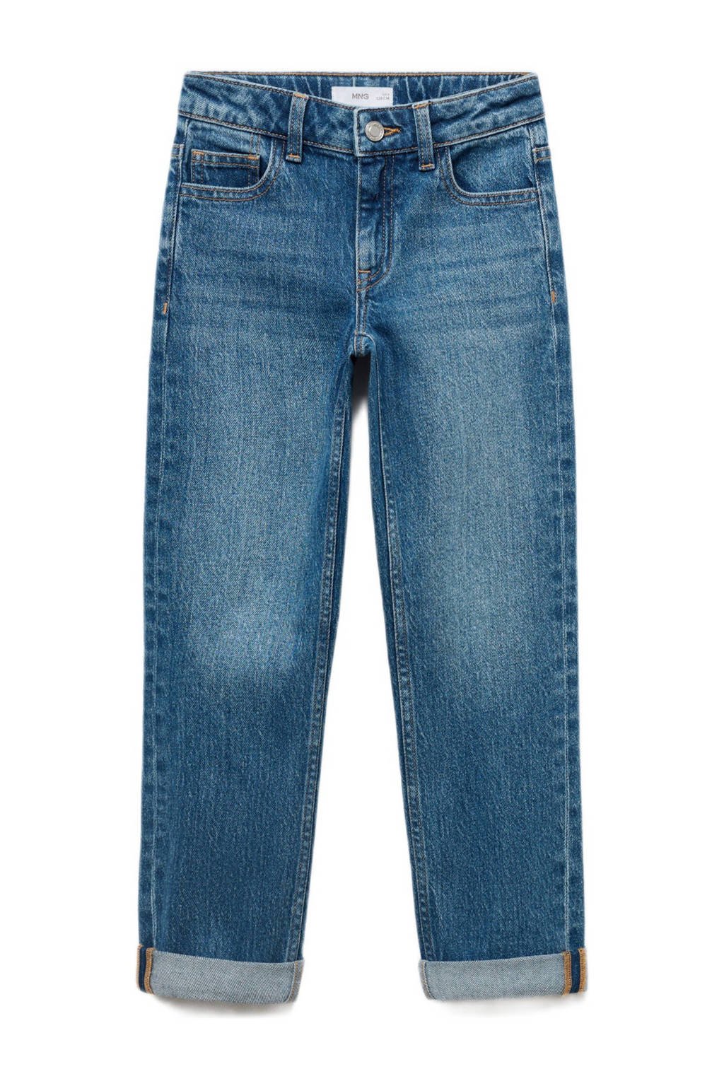 Mango Kids regular waist regular fit jeans medium blue denim
