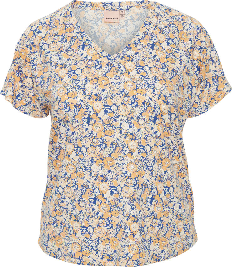 Simple Wish SWSEENA TEE 1 Apricot wash aop ms24 01d