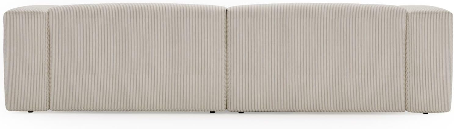 GRAINGOLD Landi Ecksofa 248x180 cm, L-Form Sofa, Ecksofa für Wohnzimmer, Cord Stoff, 4-Sitzer Eckcouch, Modernes Design (Creme, Links)