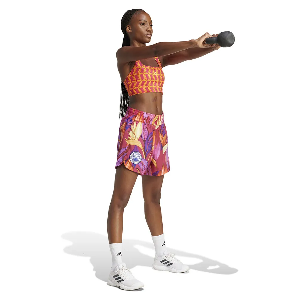 Sutiã esportivo adidas X Farm Rio, suporte médio