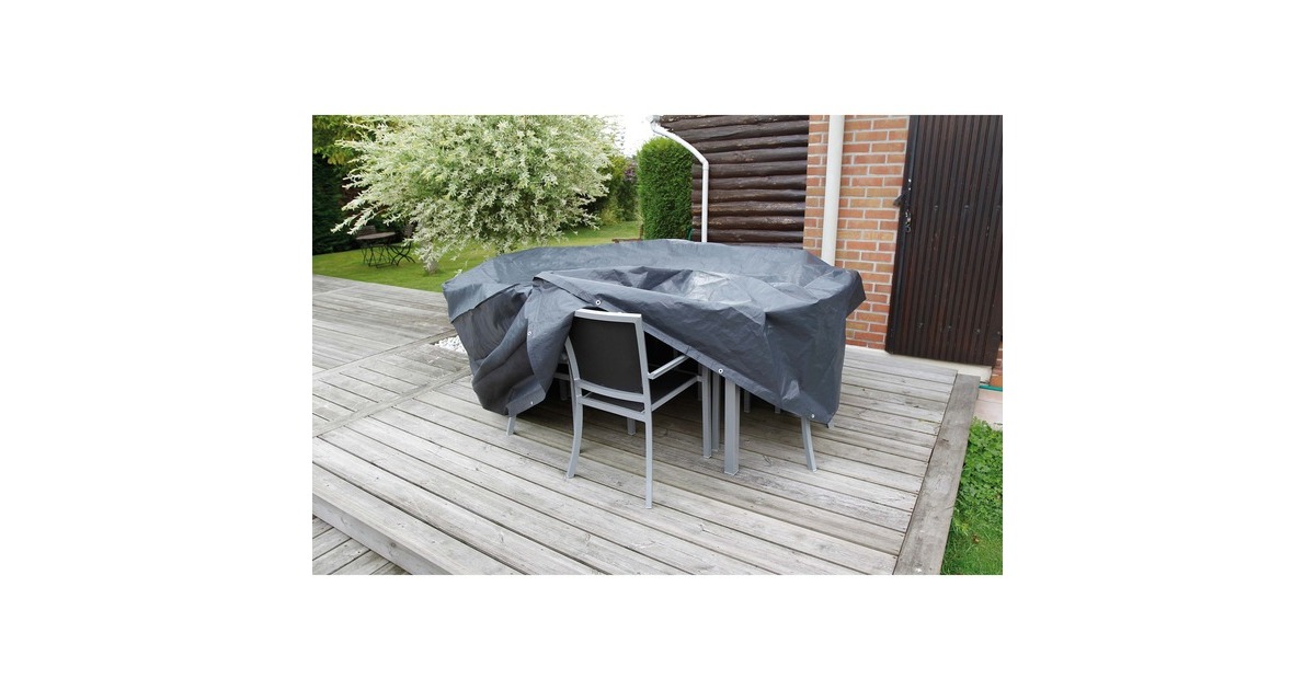 NatureBeschermhoes voor tuinmeubelset rond afdekking  (Zwart, 6030604)