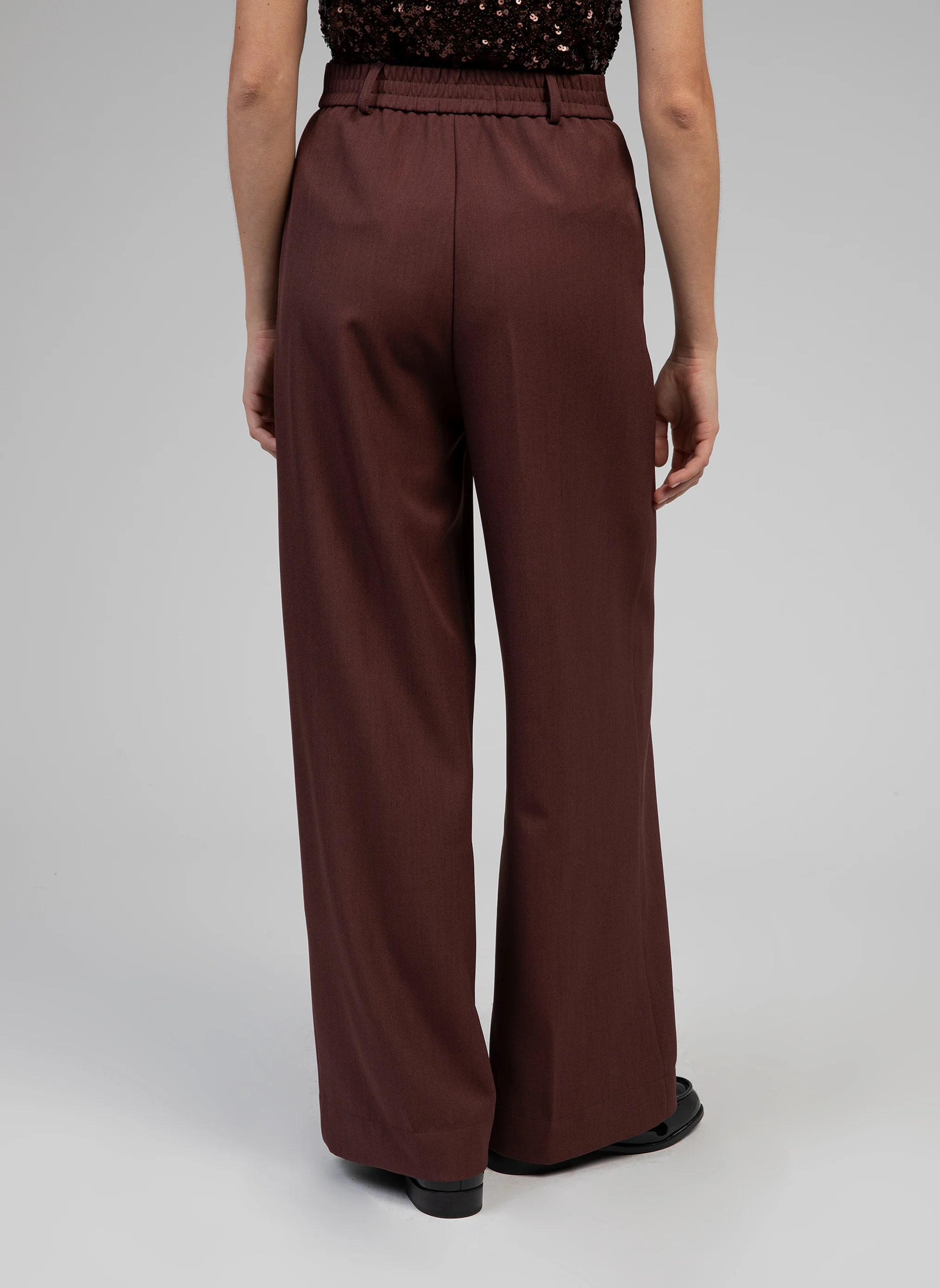 PERLINA - Pantalon large | Marron