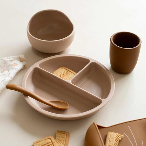 Coffret repas 4 pièces silicone - Sable et caramel - TROIS KILOS SEPT