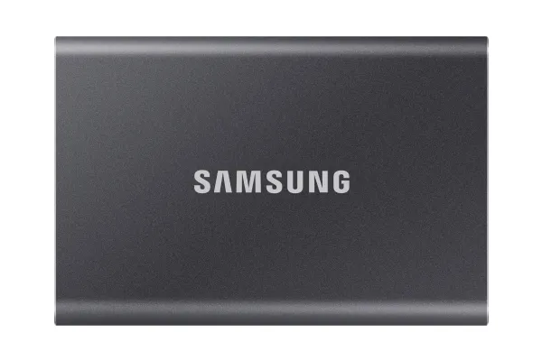 Samsung T7 MU-PC2T0T - SSD - krypteret - 2 TB - ekstern (bærbar) - USB 3.2 Gen 2 (USB-C stikforbindelse) - 256-bit AES - titan grå