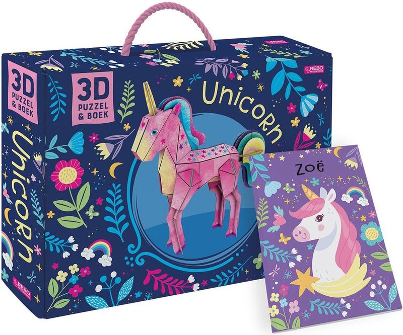 Rebo - Zoë de Unicorn - Boek + 3D-model - Karton - Voor kinderen vanaf 4 jaar