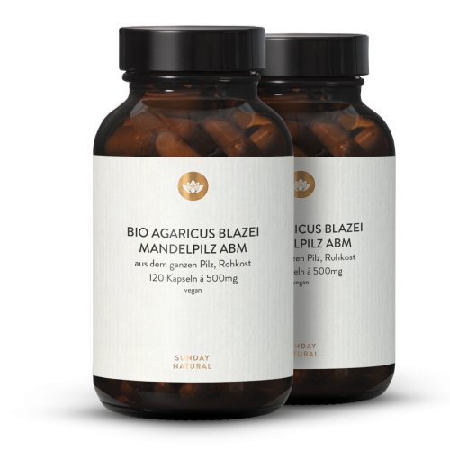 Sunday Natural Products  Bio Agaricus Blazei MurillABMPulver Kapseln