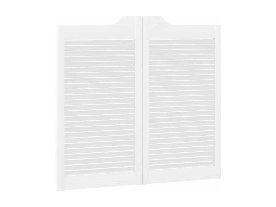 Portes battantes à persiennes 2 paires blanc 90x80 cm