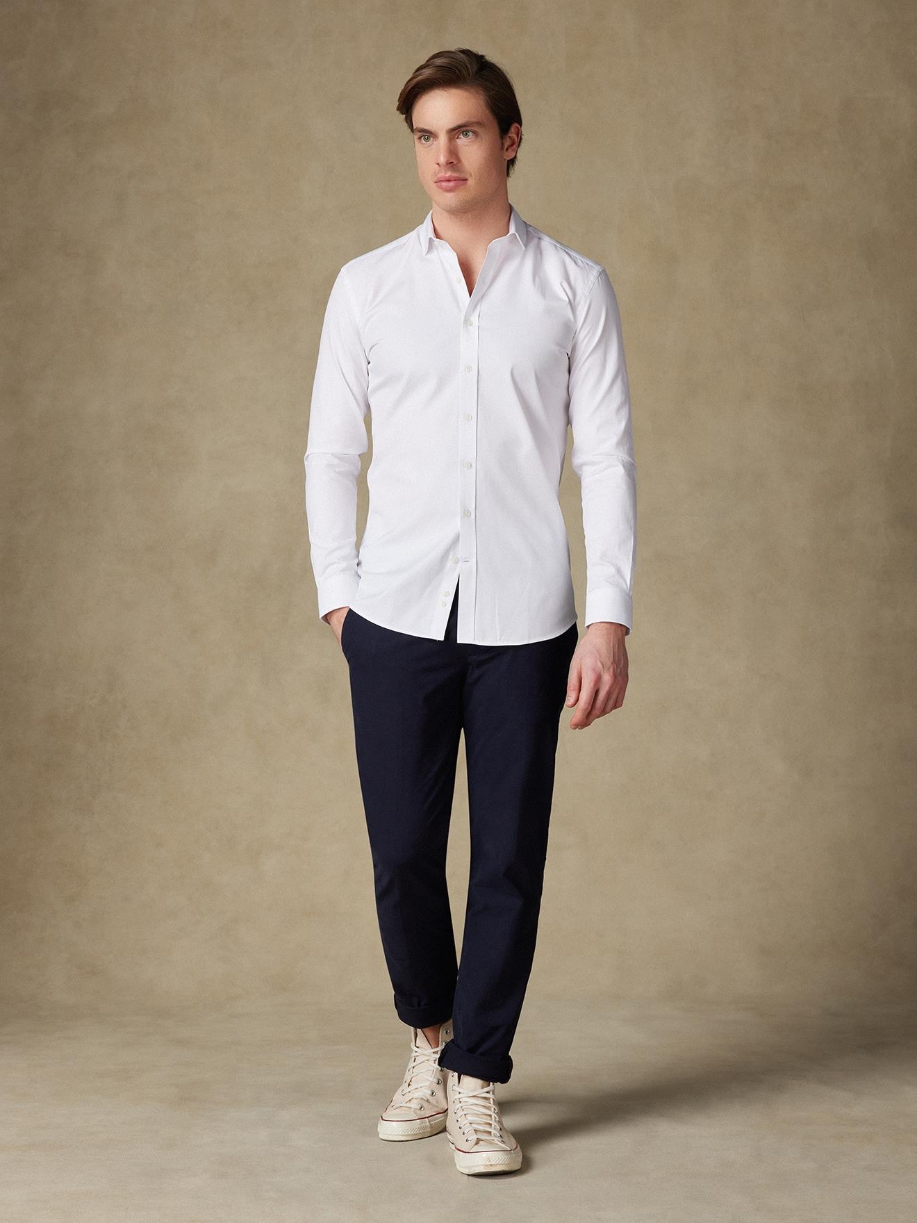 Chemise en pin point blanc