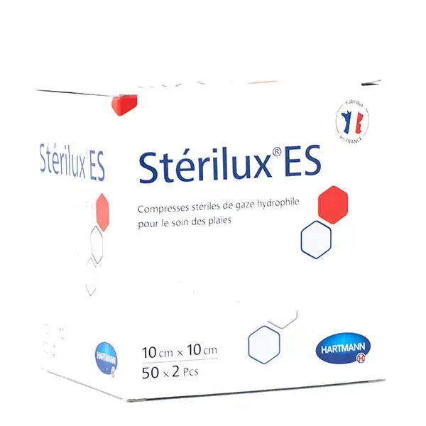 Compressas Sterilux ES Hartmann, 50 sachês x2, 10cm x 10cm