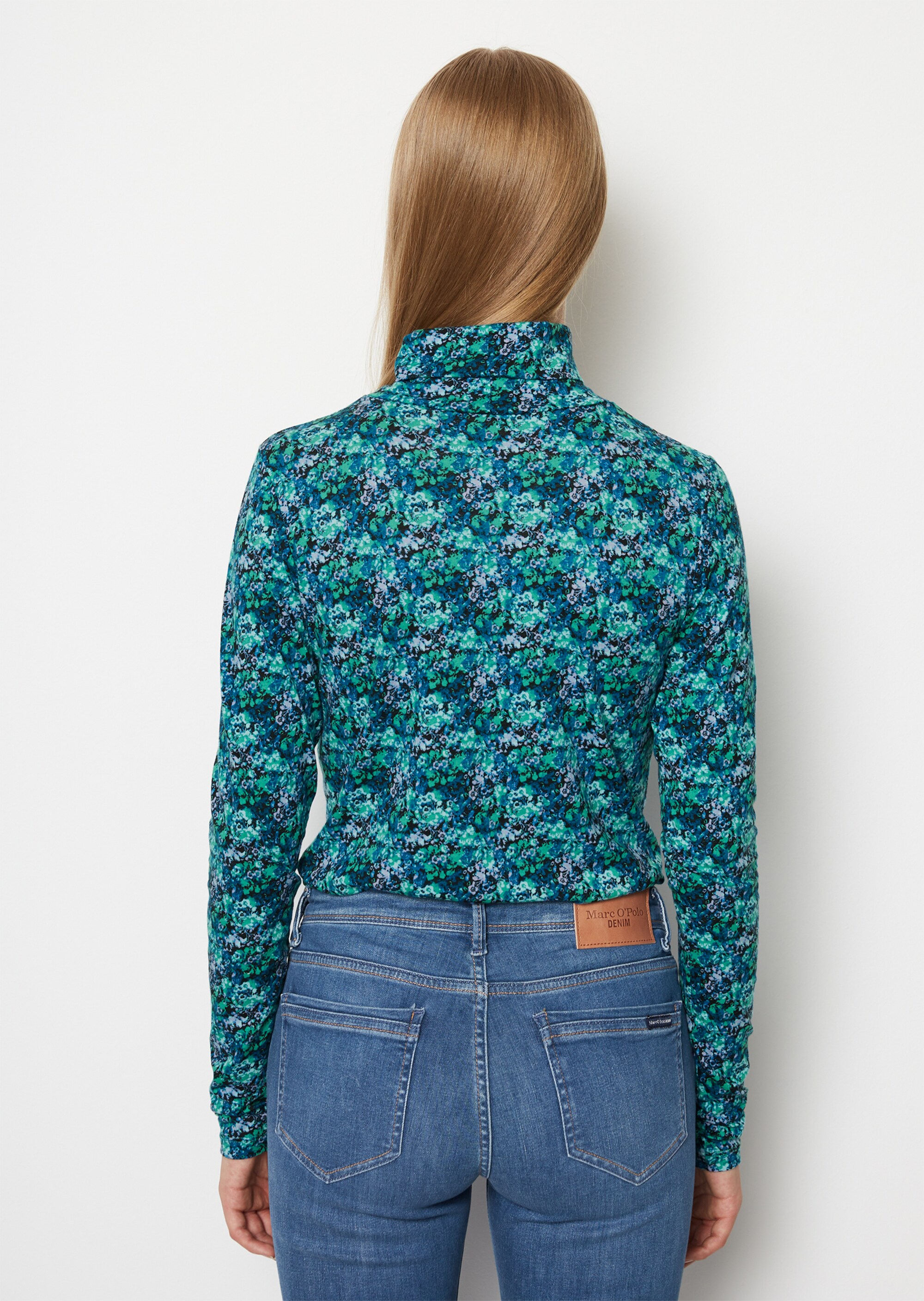 Print-Rollkragen-Longsleeve slim aus Organic-Cotton-Single-Jersey