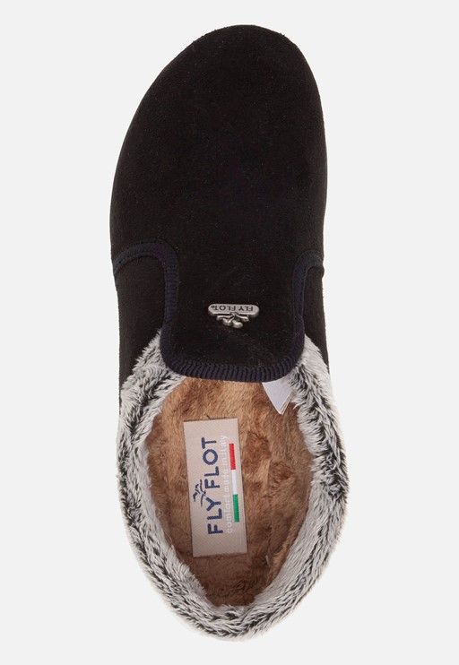 Fly Flot Pantoffels zwart Textiel