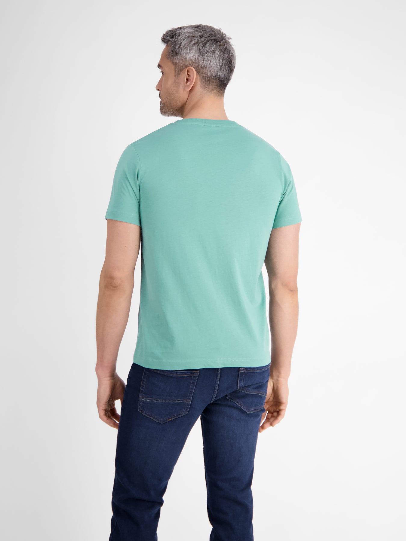 Unifarbenes T-Shirt mit Print