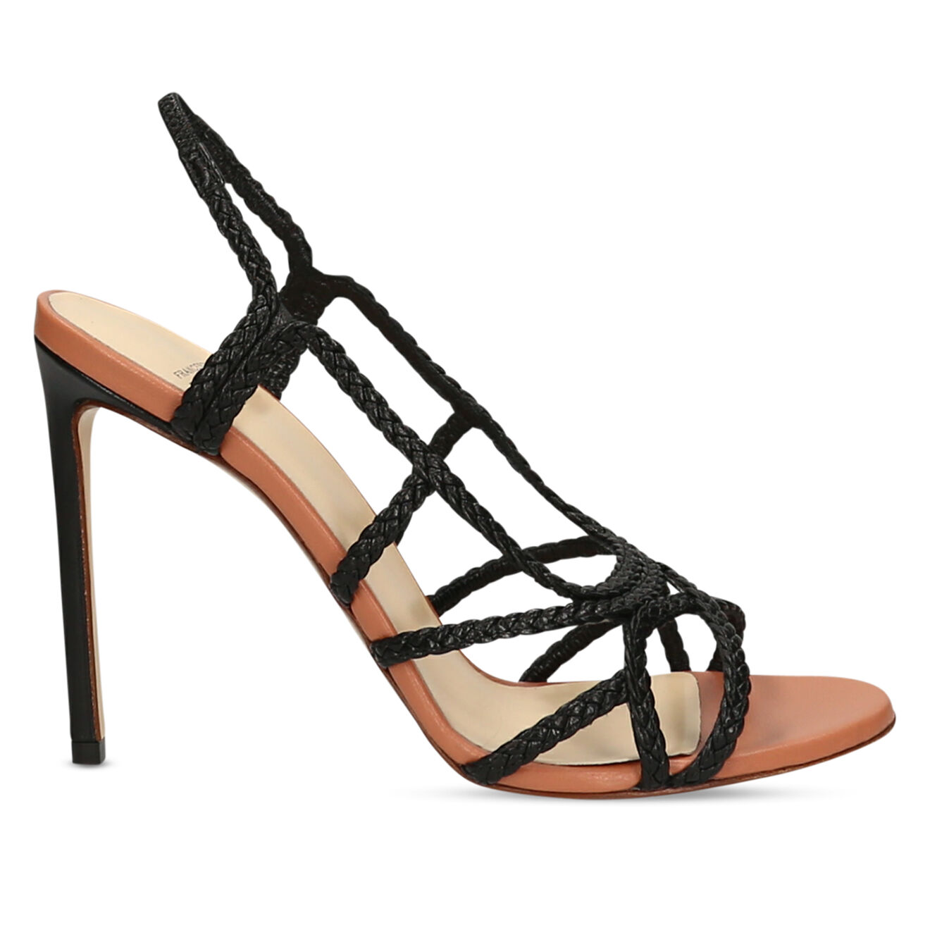 Francesco Russo Sandales en Cuir noires Talon 10.5 cm
