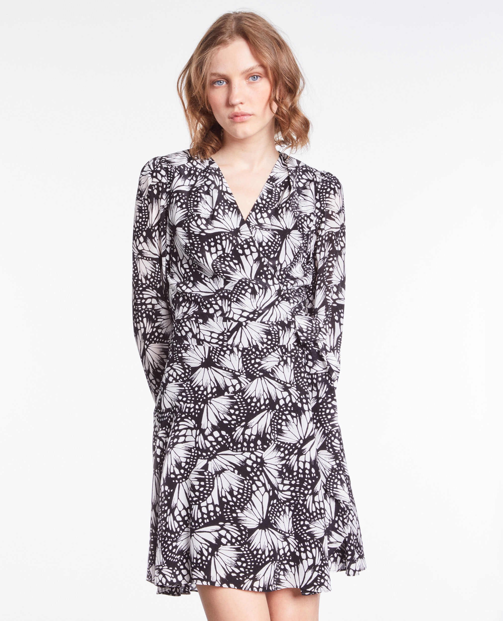 Robe portefeuille courte imprimée