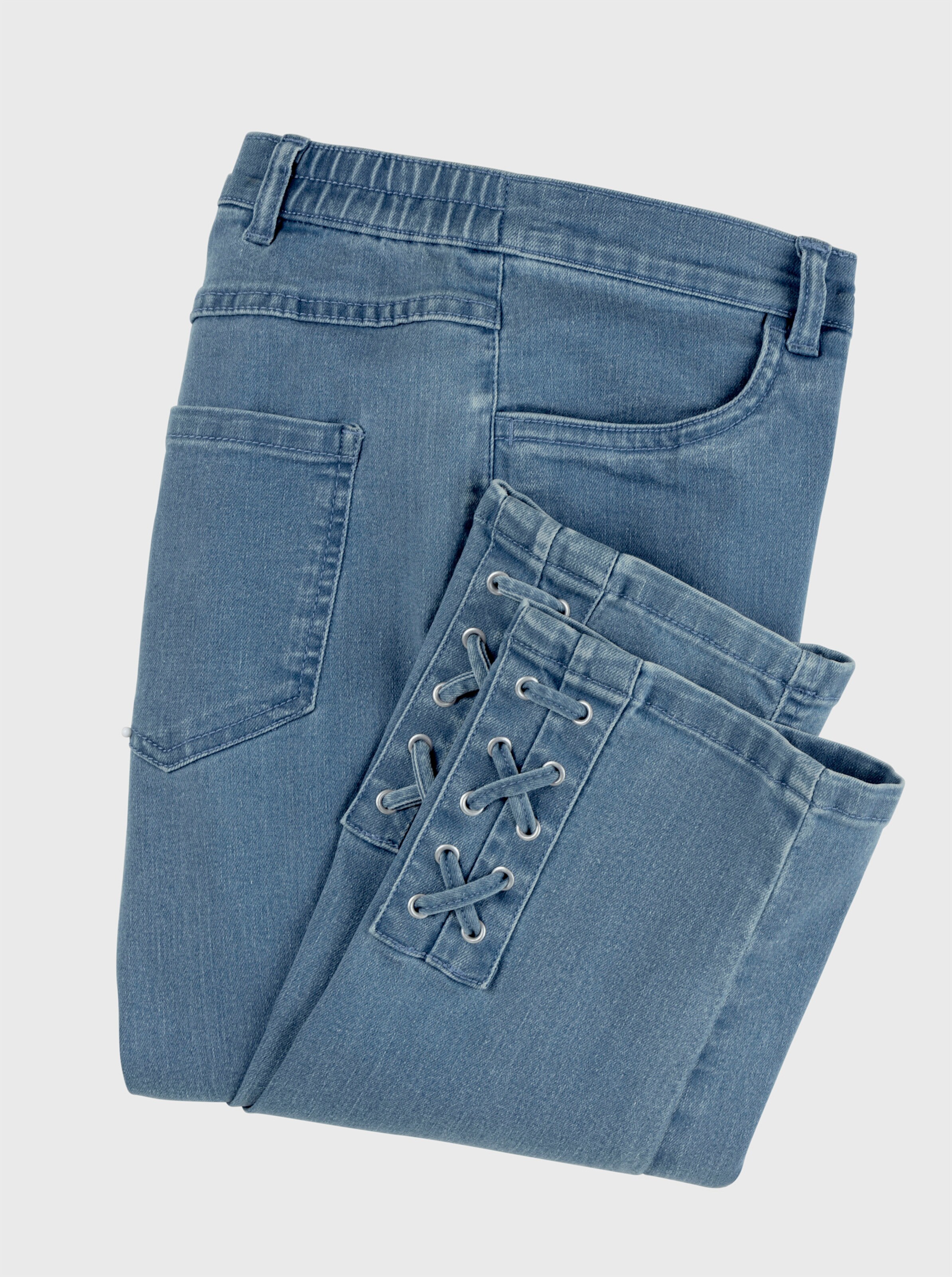 34-Jeans mit Zier-Schnürungen