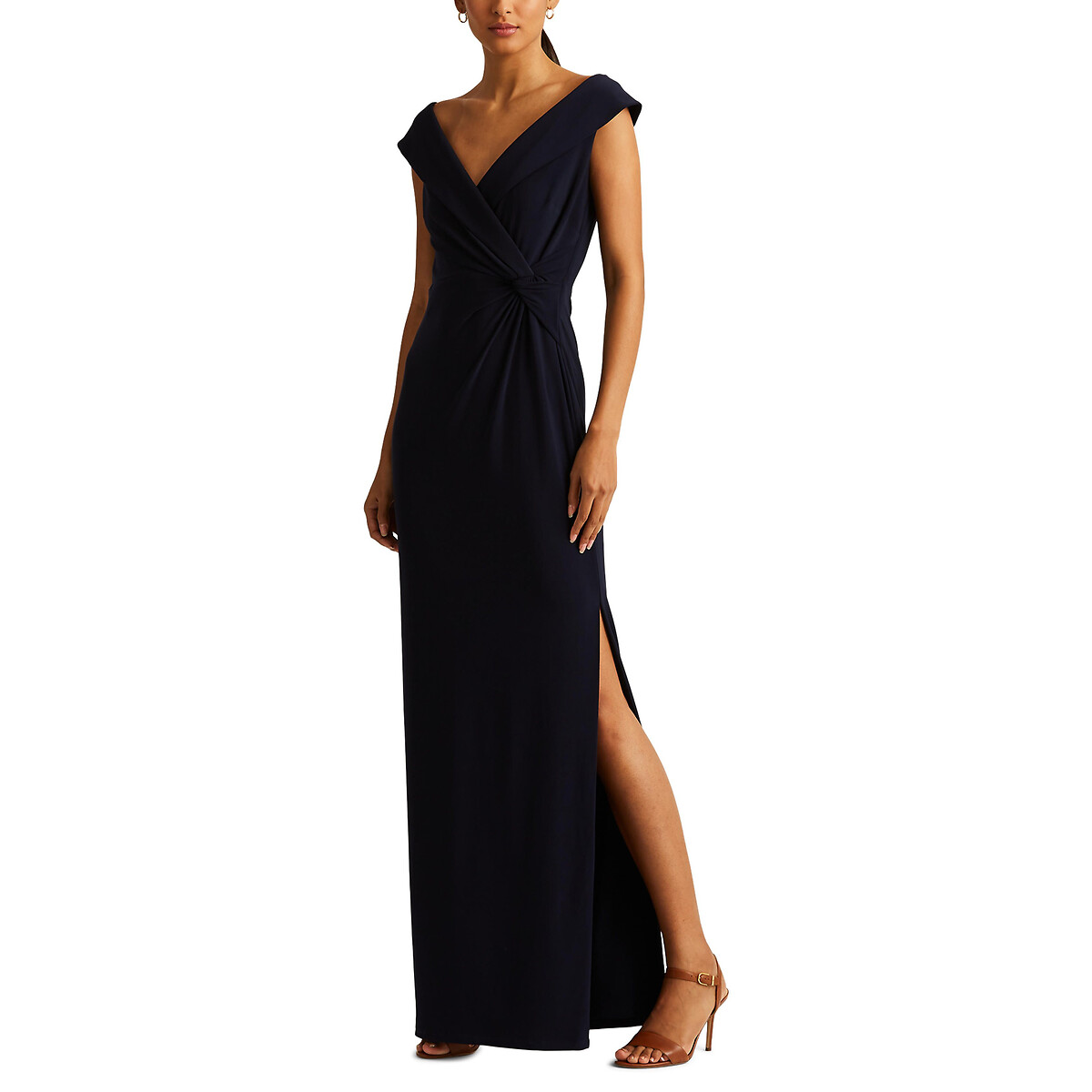 LAUREN RALPH LAUREN<br>Vestido longo com fendas laterais