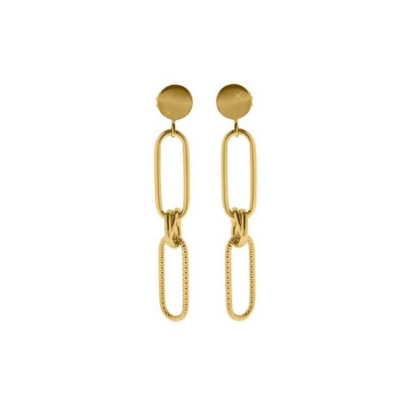 Boucles D'oreilles Longues Argent Doré Diamantée élégante