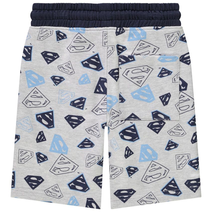 Bermuda en molleton imprimé Superman pour garçon - Bleu marine