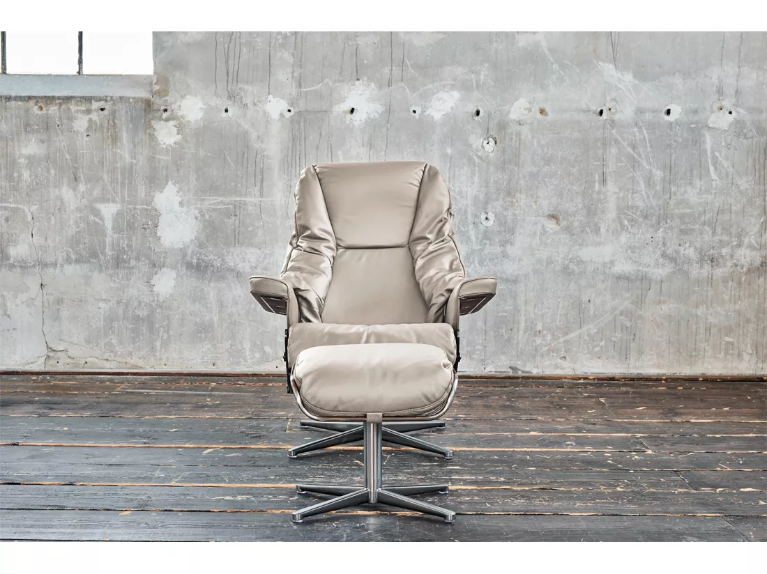 Fauteuil - gris clair cuir - MODO