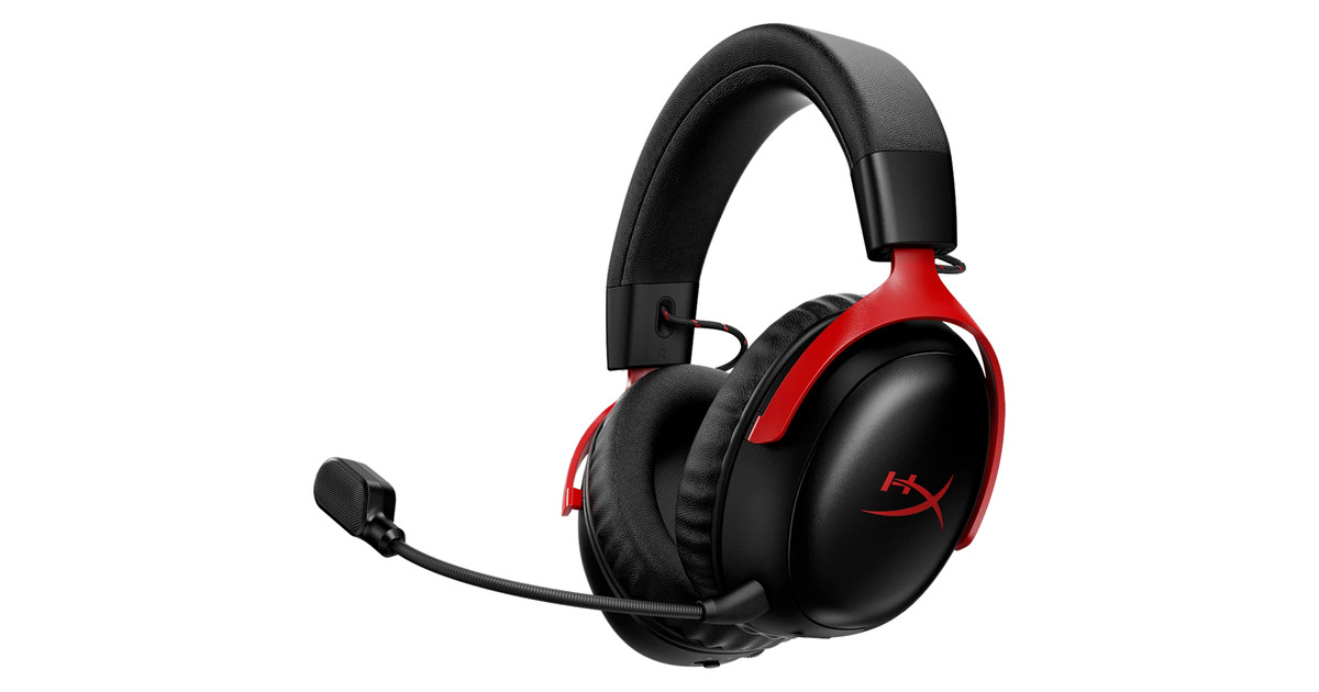 HyperXCloud III S Wireless over-ear gaming headset  (Zwart/rood, Pc, PlayStation 5, Nintendo Switch)
