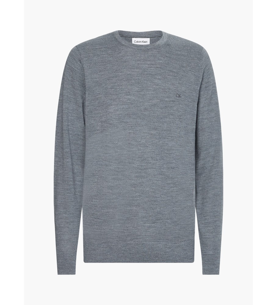 Suéter cinza de lã merino da Calvin Klein