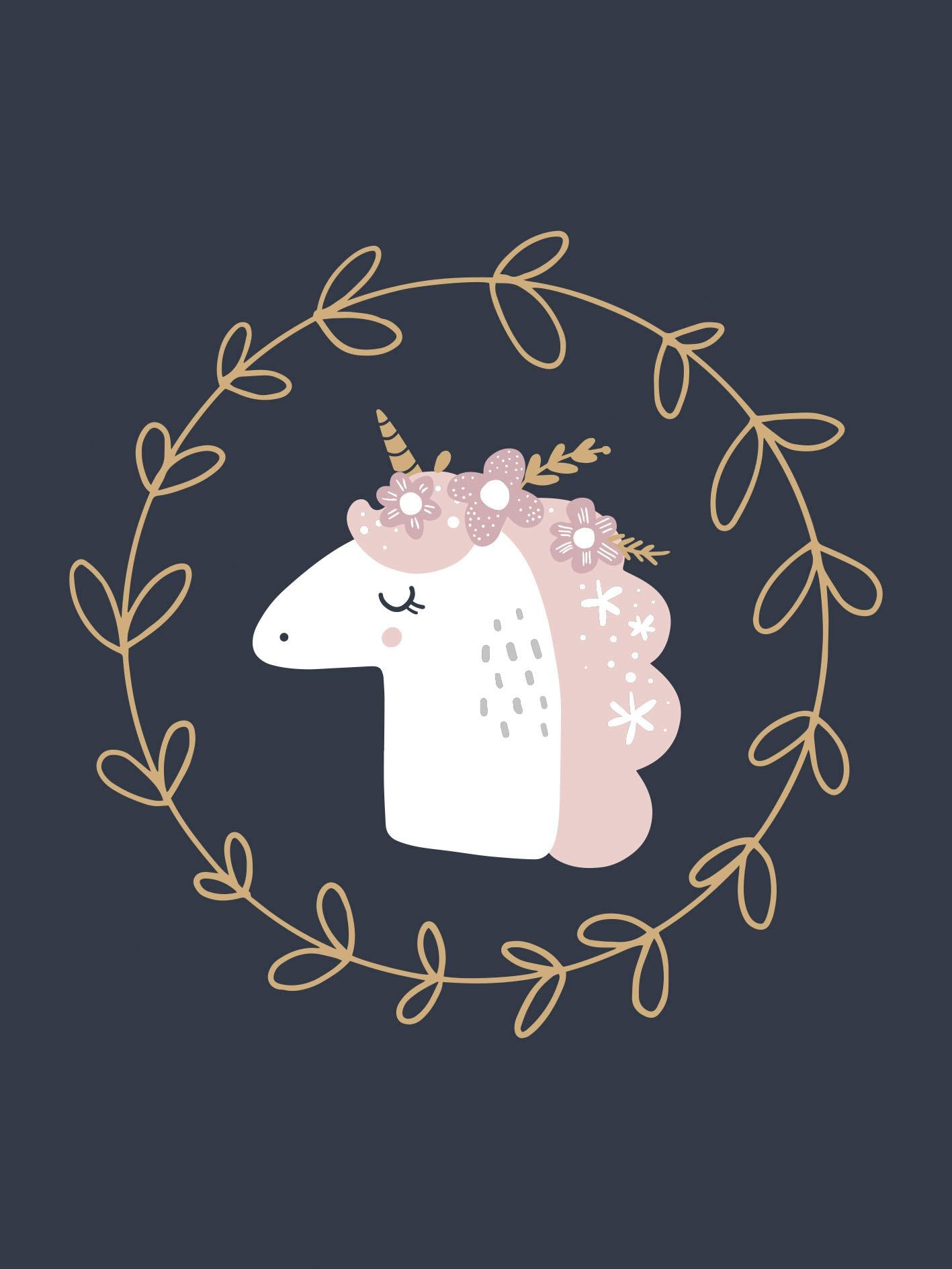queence Leinwandbild »Einhorn« Einhorn | Himmel | Kunst | klassische Fantasie Premium-Leinwandstoff, Handarbeit aus Deutschland