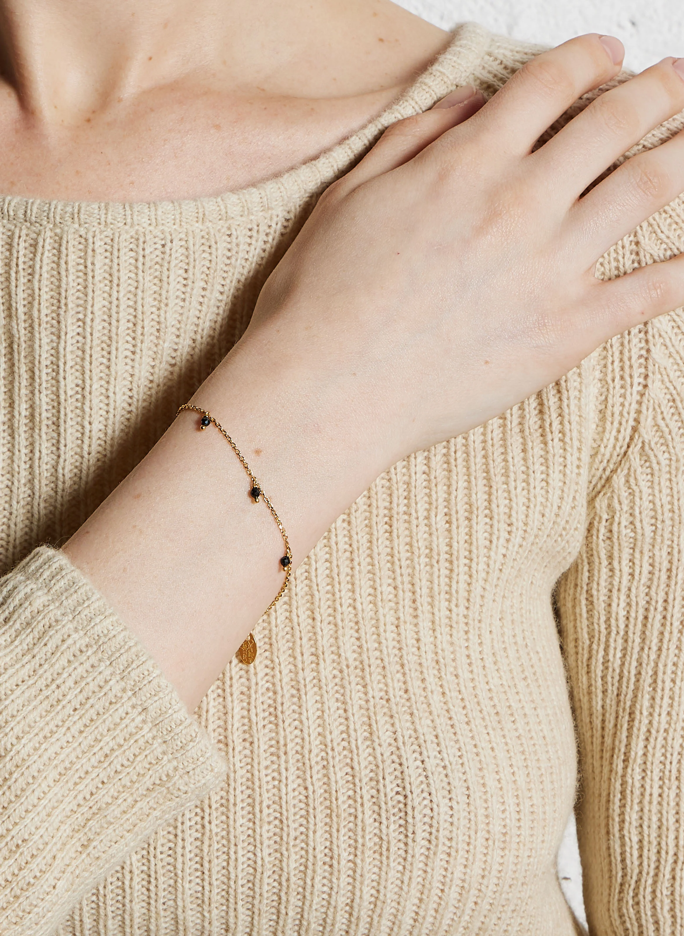 MILADY - Bracelet en laiton | Noir