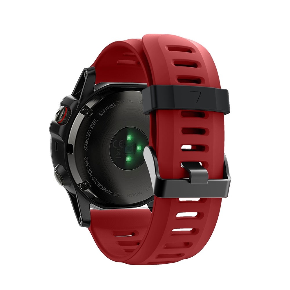 Garmin Fenix 5X / 5X Plus / 3 / 3 HR / 3 Sapphire / D2 Bravo / Quatix 3 / Descent Mk1 Sport Armband aus Silikon (Gelenkumfang 153-241 mm) - Rot