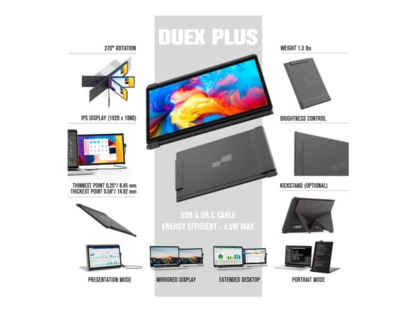 Mobile Pixels DUEX Plus - LCD-skjerm - 13.3