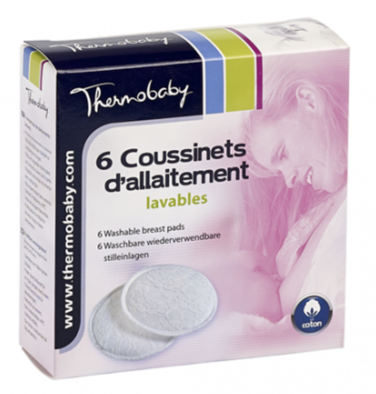 6 coussinets d'allaitement lavables