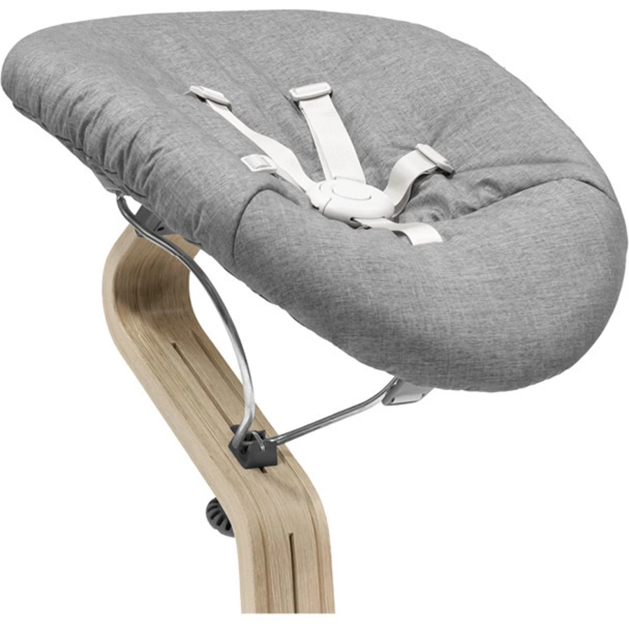 STOKKE® Nomi® Hochstuhl Eiche natur  grau inkl. Newborn Set grau  grau blau