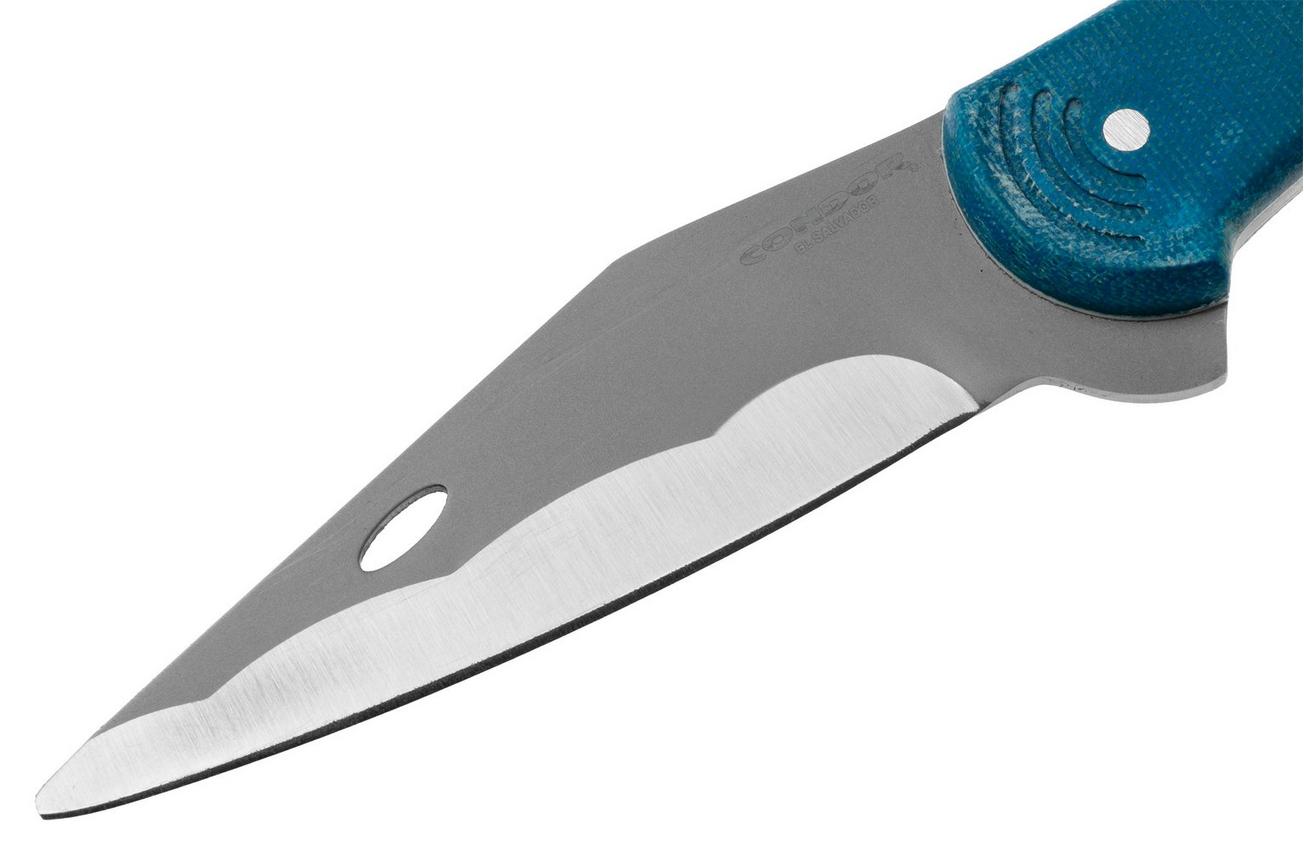 Condor Megalodon CTK823-3-SK, Blasted Satin Sandvik 14C28N, Blue Micarta vaststaand mes