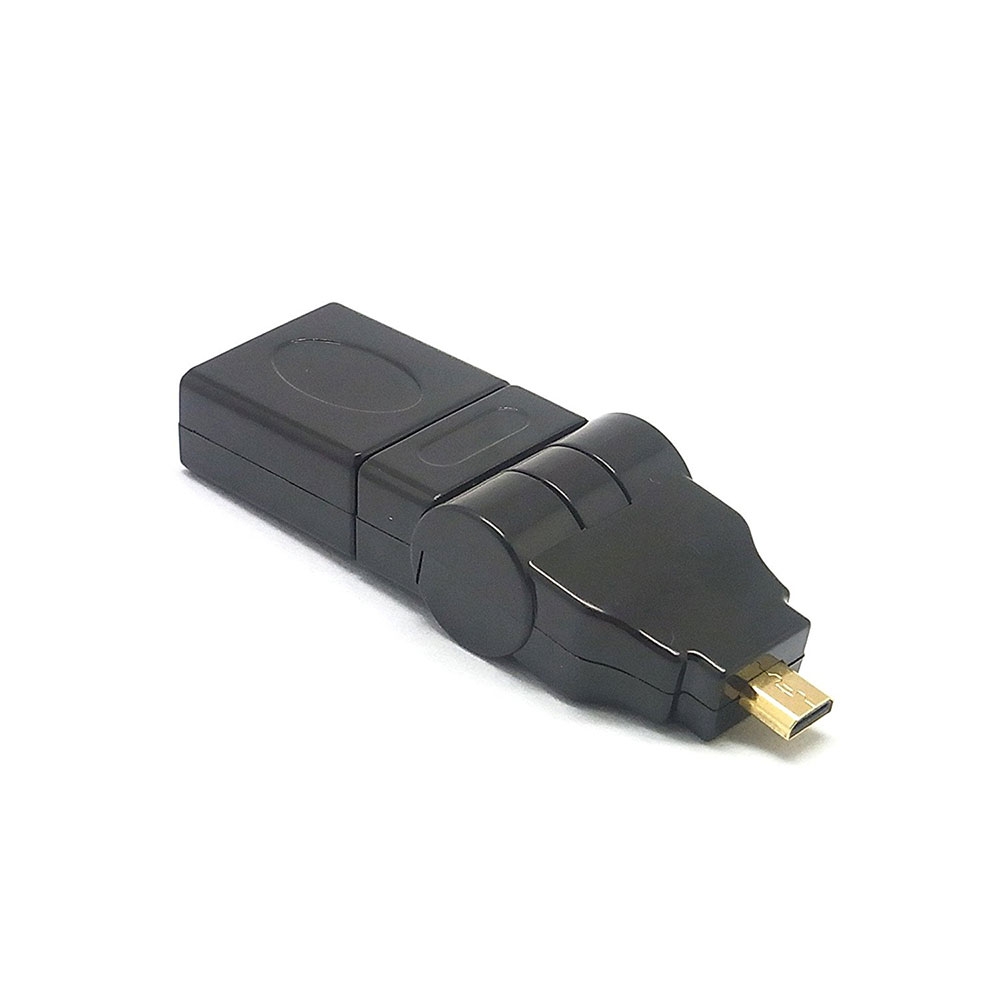 Micro HDMI auf HDMI 90° Grad Winkel Adapter - Schwarz