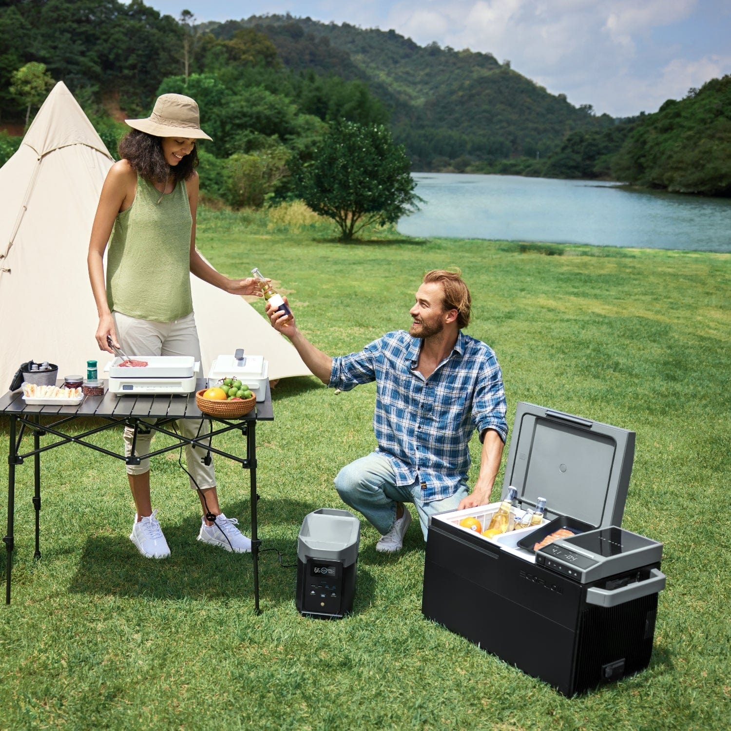 EcoFlow GLACIER + DELTA 2 Max + 400W Tragbares Solarpanel